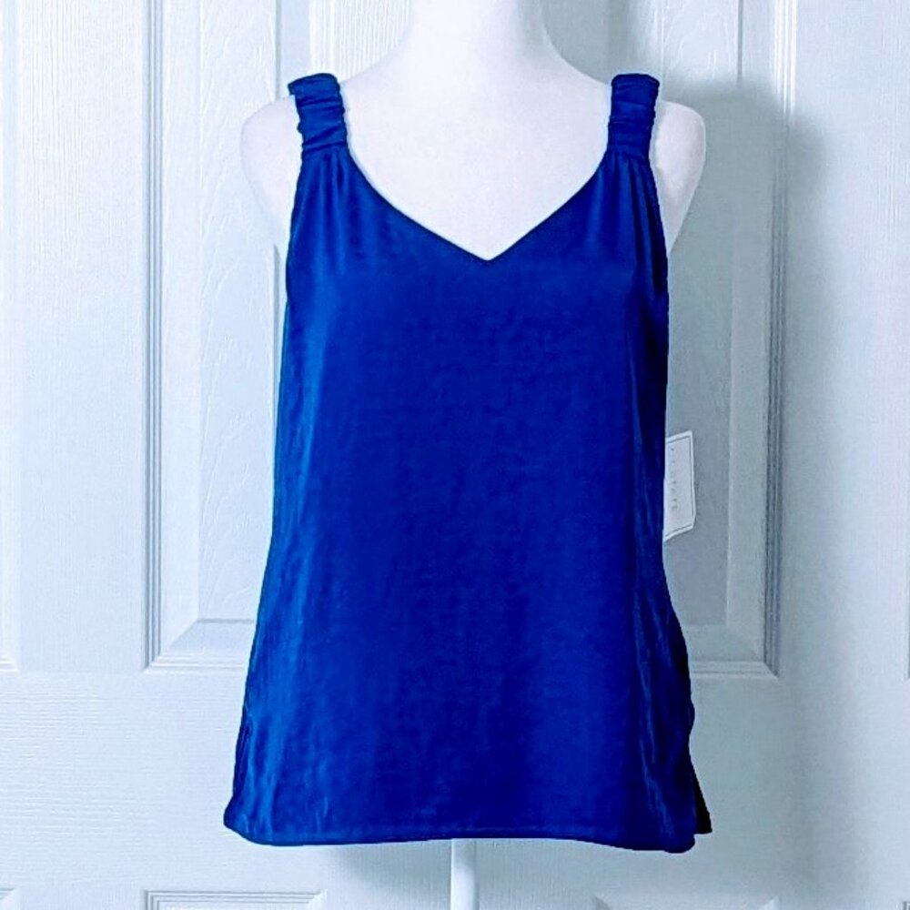 1. STATE Women's Wide Strap Flowy Tank Top Blouse  Size M  Royal Blue NWT